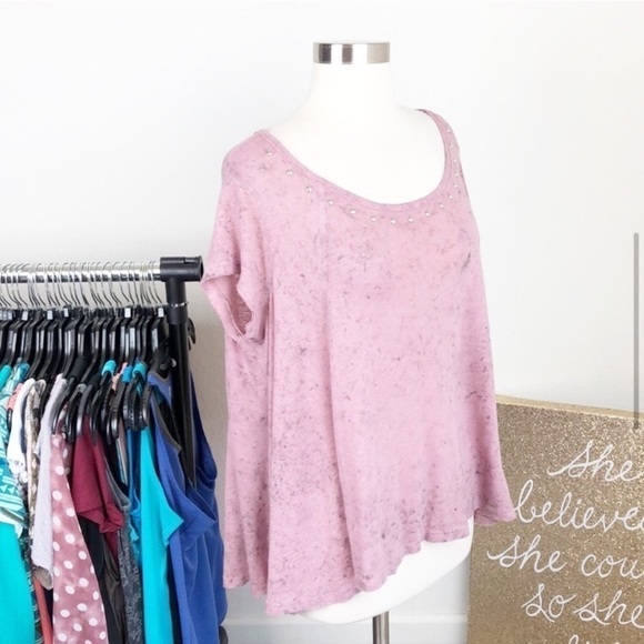 Rock & Republic mauve marble studded top - Picture 3 of 7